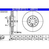 Bremssatz (2 Bremsscheiben) ATE - 24.0125-0113.1