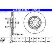 Bremssatz (2 Bremsscheiben) ATE - 24.0125-0142.1