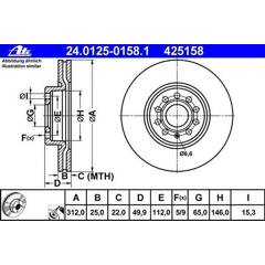 Bremssatz (2 Bremsscheiben) ATE - 24.0125-0158.1