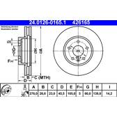 Bremssatz (2 Bremsscheiben) ATE - 24.0126-0165.1
