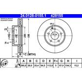 Bremsscheibe (pro Einheit) ATE - 24.0128-0155.1