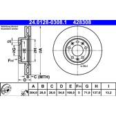 Bremsscheibe vorne ATE - 24.0128-0308.1