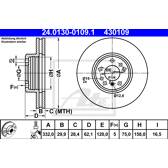 Bremsscheibe (pro Einheit) ATE - 24.0130-0109.1