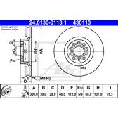 Bremsscheibe (pro Einheit) ATE - 24.0130-0113.1
