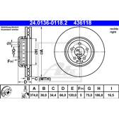 Bremsscheibe (pro Einheit) ATE - 24.0136-0118.2