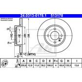 Bremssatz (2 Bremsscheiben) ATE - 24.0313-0178.1