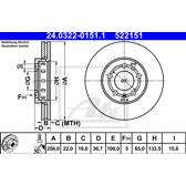 Bremssatz (2 Bremsscheiben) ATE - 24.0322-0151.1