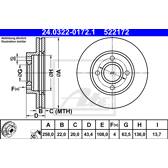 Bremssatz (2 Bremsscheiben) ATE - 24.0322-0172.1