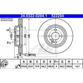 Bremssatz (2 Bremsscheiben) ATE - 24.0322-0204.1