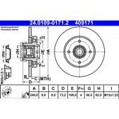 Bremsscheibe (pro Einheit) ATE - 24.0109-0171.2