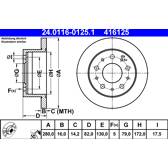 Bremssatz (2 Bremsscheiben) ATE - 24.0116-0125.1
