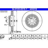 Bremssatz (2 Bremsscheiben) ATE - 24.0122-0219.1