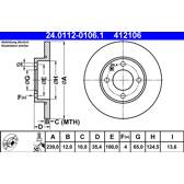 Sats om 2 bromsskivor ATE - 24.0112-0106.1