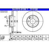 Sats om 2 bromsskivor ATE - 24.0312-0106.1