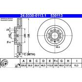 Bromsskiva fram ATE - 24.0330-0113.1