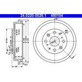 Sats om 2 bromstrummor ATE - 24.0220-0026.1