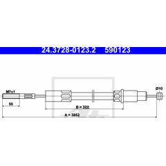 Cable d'embrayage ATE - 24.3728-0123.2