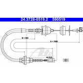 Cable de accionamiento, accionamiento del embrague ATE - 24.3728-0519.2