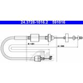 Cable de accionamiento, accionamiento del embrague ATE - 24.3728-1016.2