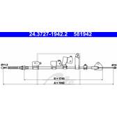 Cable de accionamiento, freno de estacionamiento ATE - 24.3727-1942.2