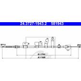 Cable de accionamiento, freno de estacionamiento ATE - 24.3727-1943.2