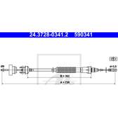 Câble embrayage ATE - 24.3728-0341.2