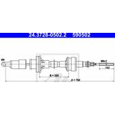 Câble embrayage ATE - 24.3728-0502.2