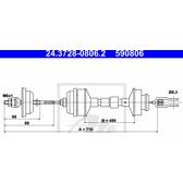 Câble embrayage ATE - 24.3728-0806.2