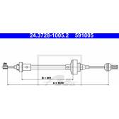 Câble embrayage ATE - 24.3728-1005.2