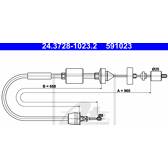 Câble embrayage ATE - 24.3728-1023.2
