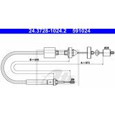 Câble embrayage ATE - 24.3728-1024.2