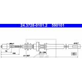 Cable Pull, clutch control ATE - 24.3728-0101.2
