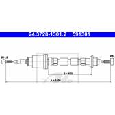 Cable Pull, clutch control ATE - 24.3728-1301.2