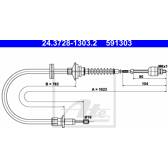 Cable Pull, clutch control ATE - 24.3728-1303.2