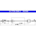 Cable Pull, clutch control ATE - 24.3728-2500.2