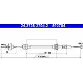 Cable Pull, clutch control ATE - 24.3728-2704.2