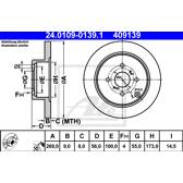 Jeu de 2 disques de frein ATE - 24.0109-0139.1