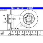 Jeu de 2 disques de frein ATE - 24.0110-0116.1