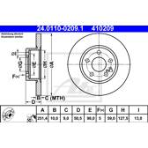 Jeu de 2 disques de frein ATE - 24.0110-0209.1