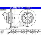 Jeu de 2 disques de frein ATE - 24.0110-0214.1