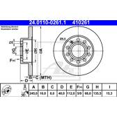Jeu de 2 disques de frein ATE - 24.0110-0261.1