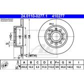 Jeu de 2 disques de frein ATE - 24.0110-0277.1