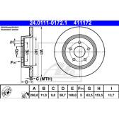 Jeu de 2 disques de frein ATE - 24.0111-0172.1