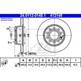 Jeu de 2 disques de frein ATE - 24.0112-0148.1