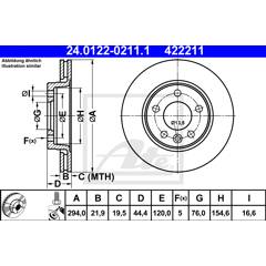 Jeu de 2 disques de frein ATE - 24.0122-0211.1