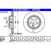 Jeu de 2 disques de frein ATE - 24.0122-0302.1