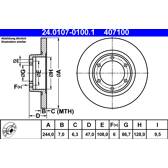 Jeu de 2 disques de frein ATE - 24.0107-0100.1