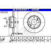 Jeu de 2 disques de frein ATE - 24.0110-0187.1