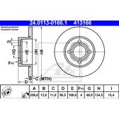 Jeu de 2 disques de frein ATE - 24.0113-0166.1
