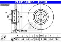 Jeu de 2 disques de frein
